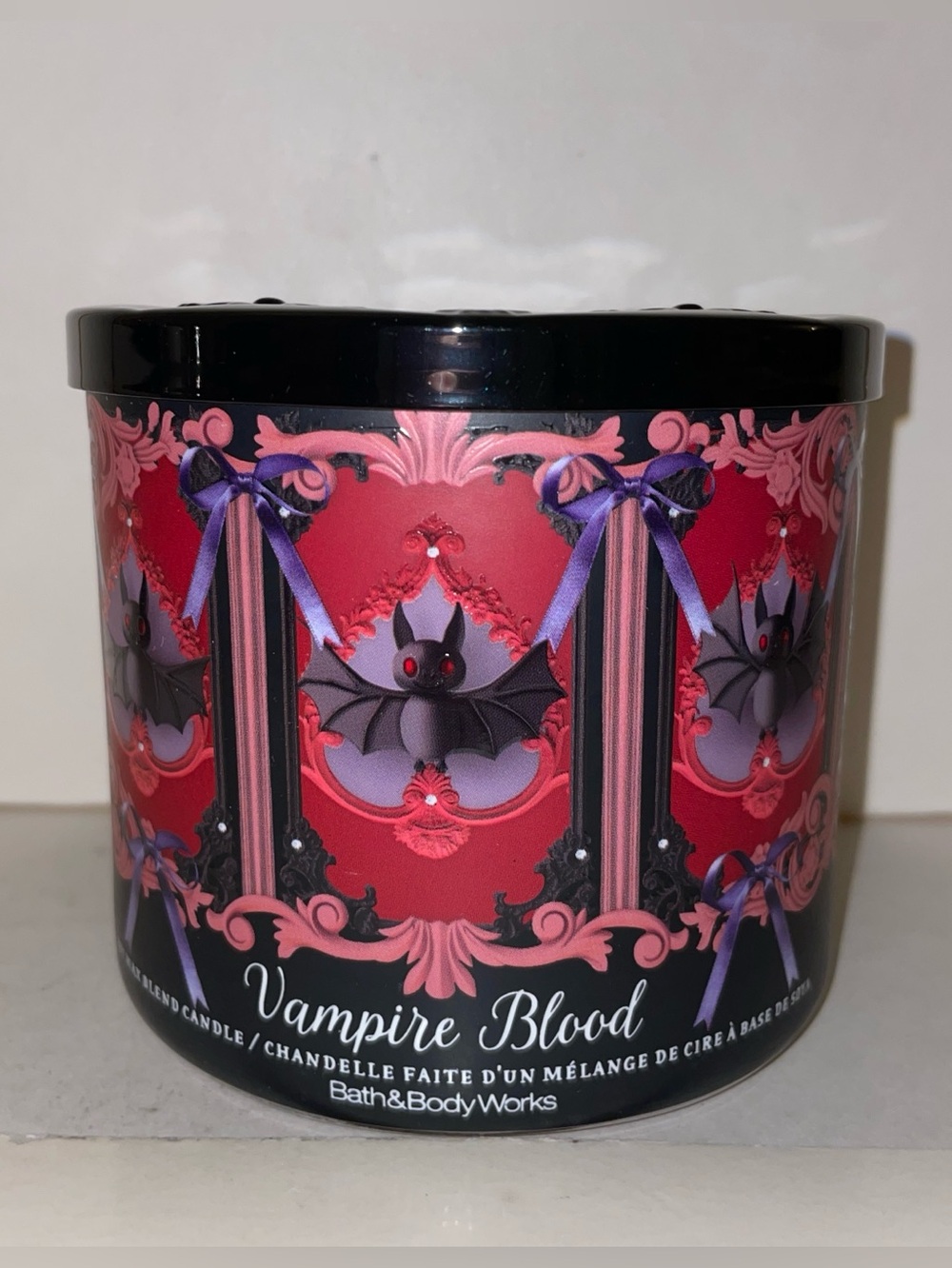Bath & Body Works Vampire Blood Scented Candle 3 Wick Halloween Discontinued New